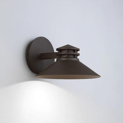 LED Aluminum Shade with Glass Diffuser Outdoor Wall Sconce - LV LIGHTING