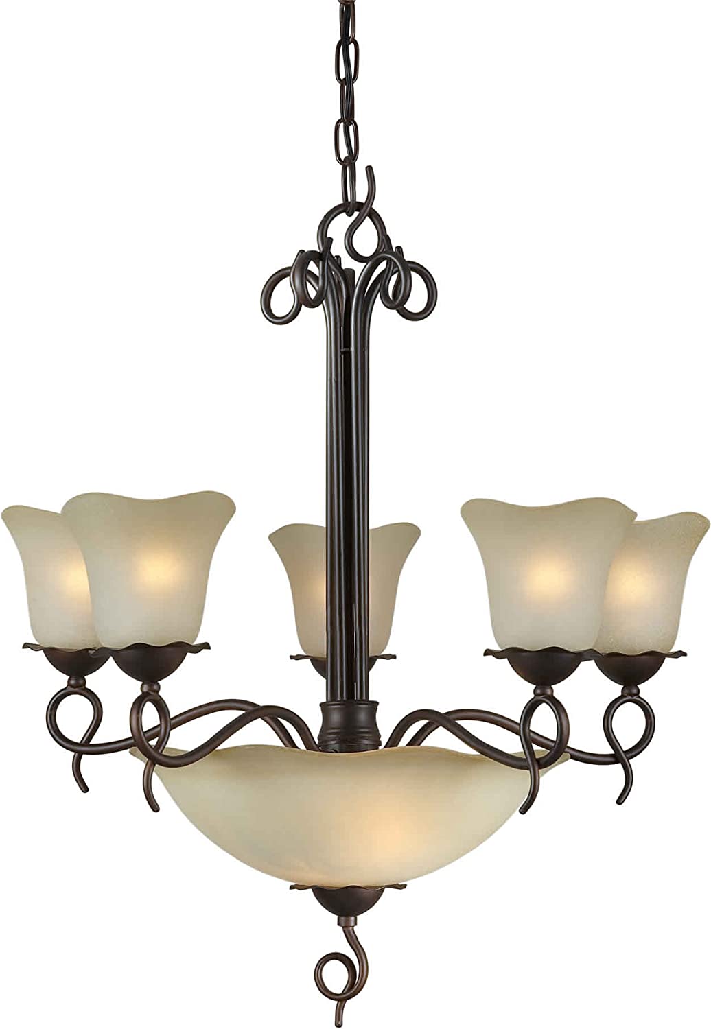 Antique Bronze with Shade Chandelier - LV LIGHTING