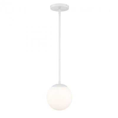LED Aluminum Frame with Opal Glass Globe Pendant - LV LIGHTING
