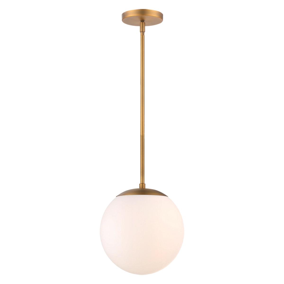 LED Aluminum Frame with Opal Glass Globe Pendant - LV LIGHTING