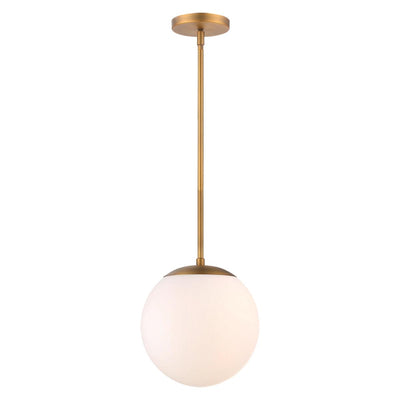 LED Aluminum Frame with Opal Glass Globe Pendant - LV LIGHTING