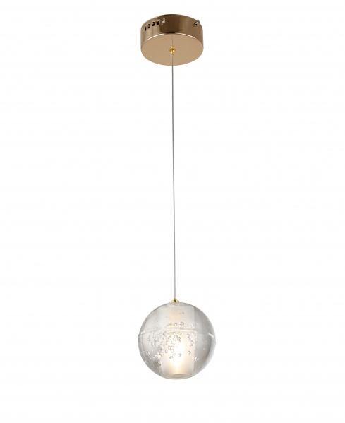 Gold with Clear Bubble Glass Globe Single Pendant - LV LIGHTING