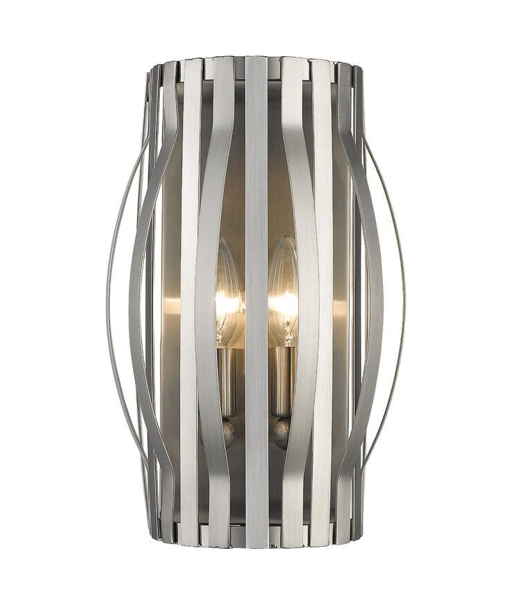 Steel with Strip Shade Round Wall Sconce - LV LIGHTING