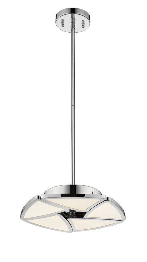 LED Chrome Futuristic Style with White Shade Pendant - LV LIGHTING