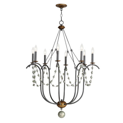Steel Curve Arms with Hanging Element Chandelier