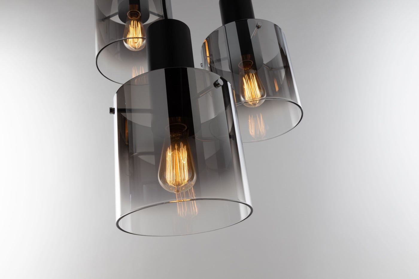 Steel Frame with Cylindrical Glass Shade Pendant