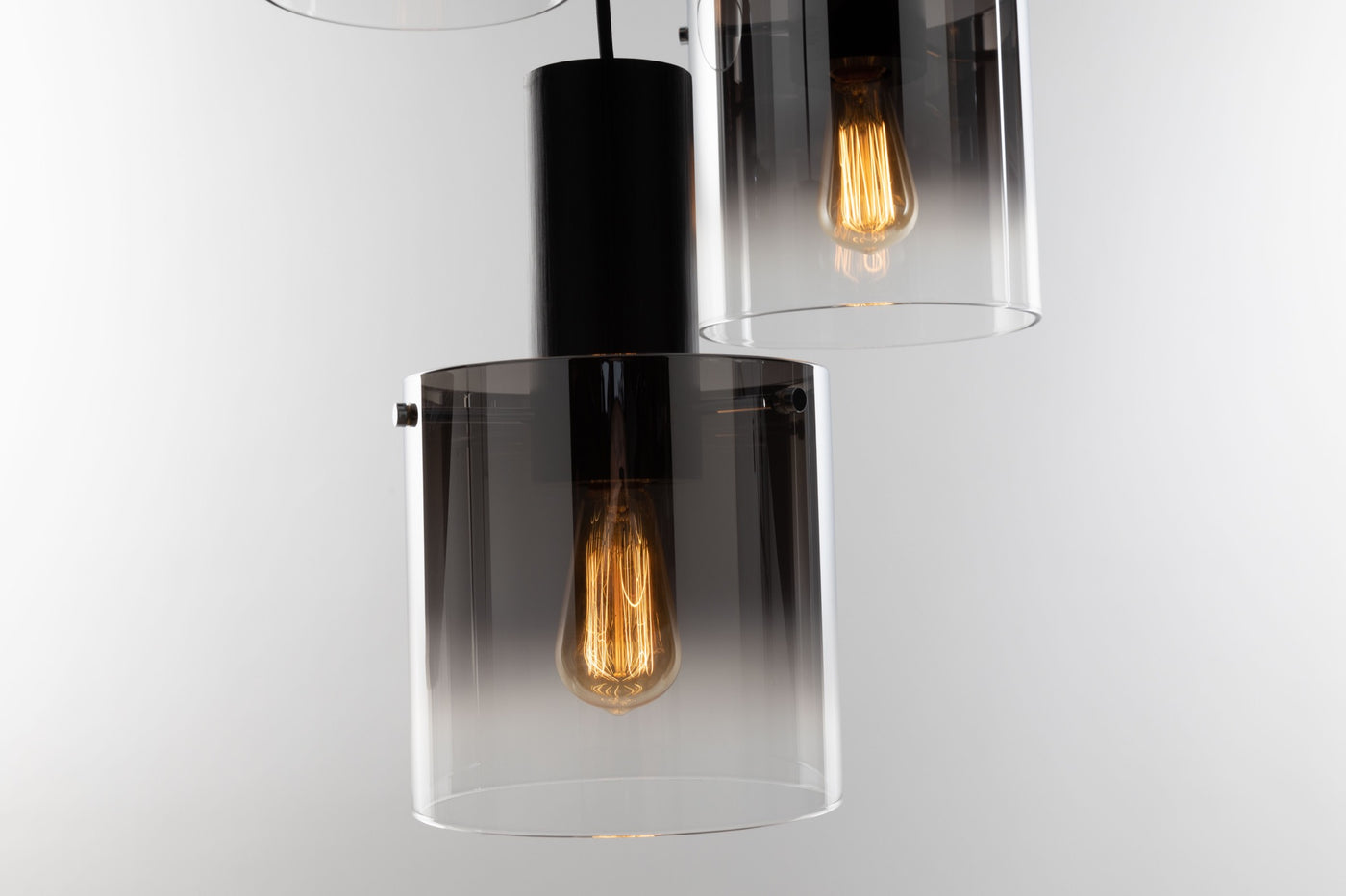 Steel Frame with Cylindrical Glass Shade Pendant