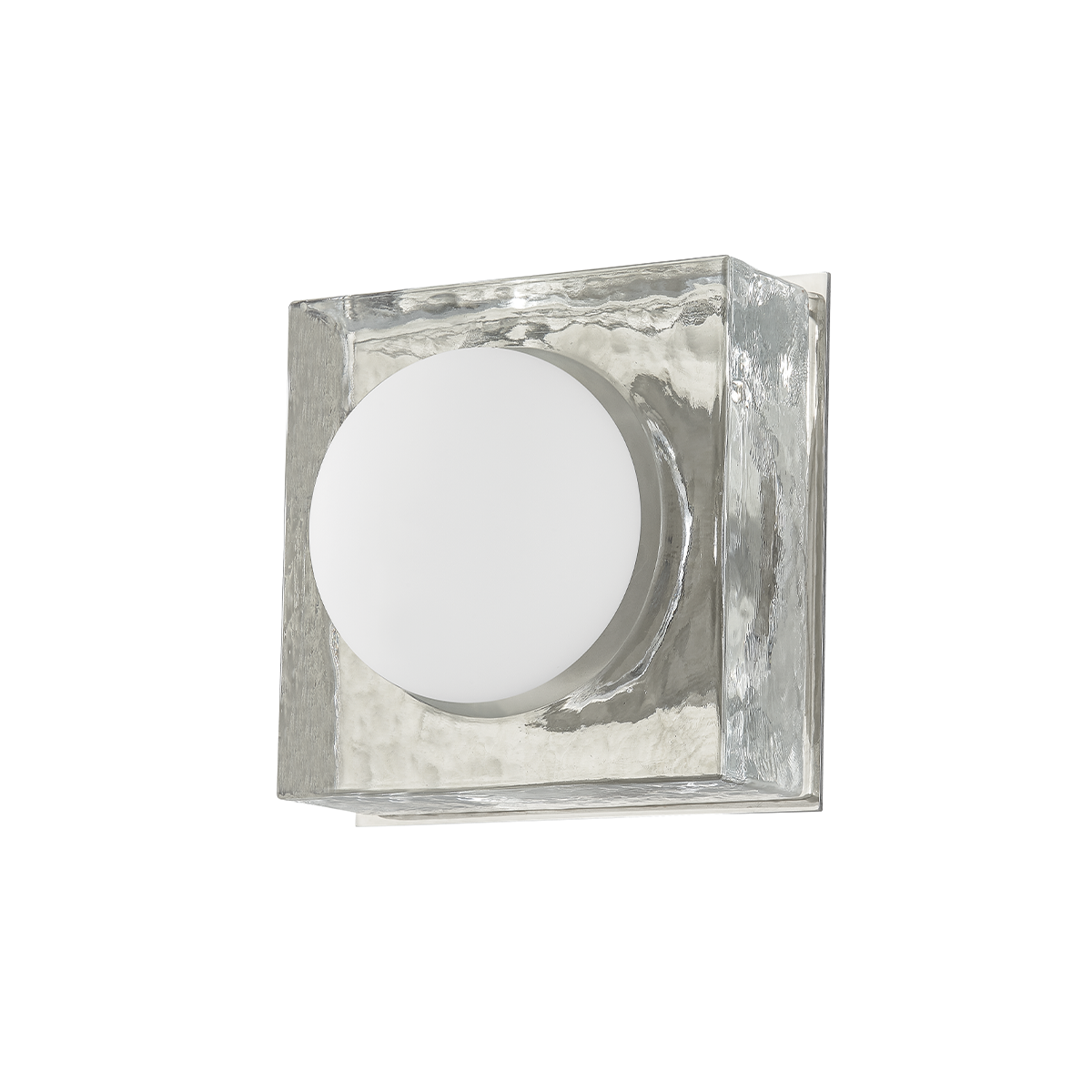 Steel Frame with Clear Cast and Opal Glass Diffuser Square Wall Sconce