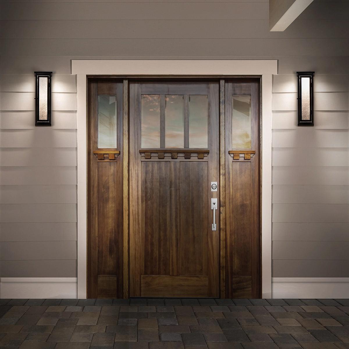 LED Black Aluminum Frame with Clear Glass Diffuser Outdoor Wall Sconce - LV LIGHTING