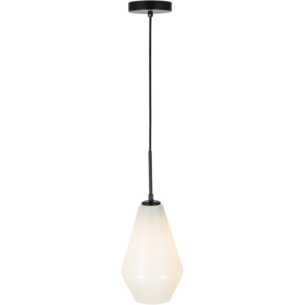 Black with Frosted Glass Pendant - LV LIGHTING