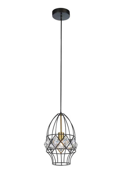 Brass and Black with Crystal Pendant - LV LIGHTING