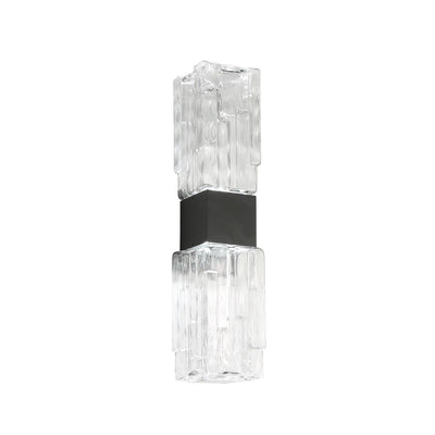 LED Black Aluminum Frame with Molded Glass Diffuser Outdoor Wall Sconce - LV LIGHTING