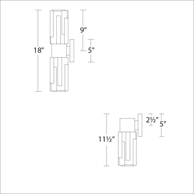 LED Black Aluminum Frame with Molded Glass Diffuser Outdoor Wall Sconce - LV LIGHTING