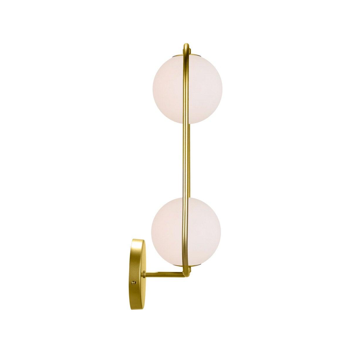 Medallion Gold Oval Frame with Frosted Glass Globe Wall Sconce - LV LIGHTING