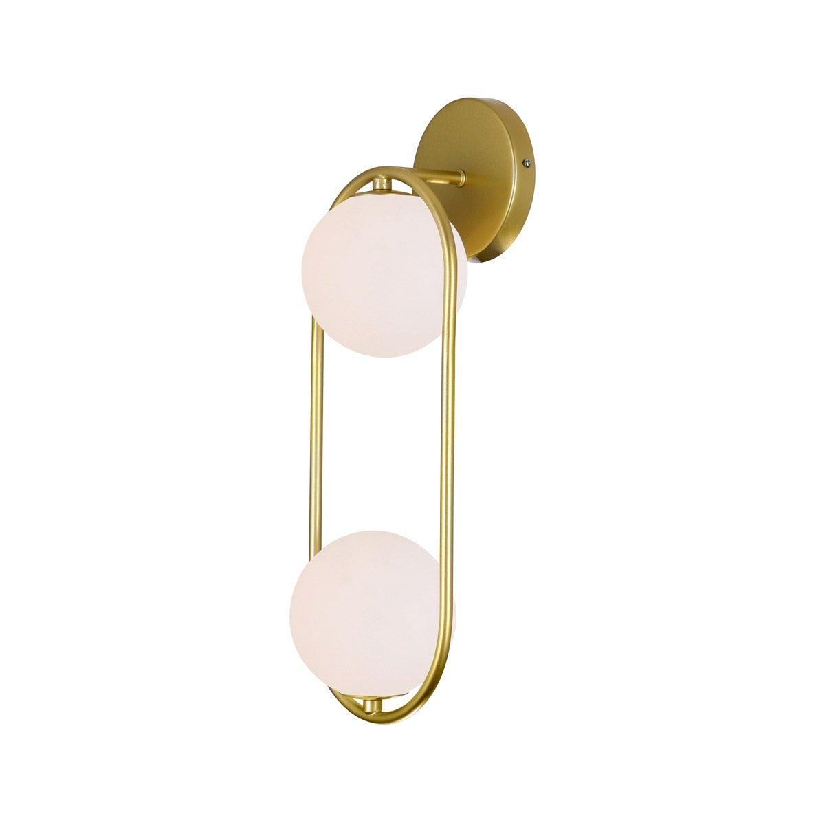 Medallion Gold Oval Frame with Frosted Glass Globe Wall Sconce - LV LIGHTING