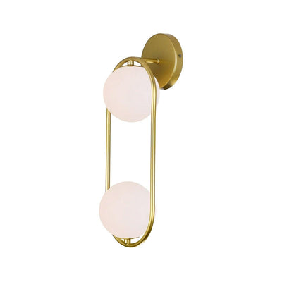 Medallion Gold Oval Frame with Frosted Glass Globe Wall Sconce - LV LIGHTING