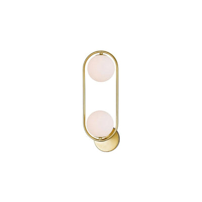 Medallion Gold Oval Frame with Frosted Glass Globe Wall Sconce - LV LIGHTING
