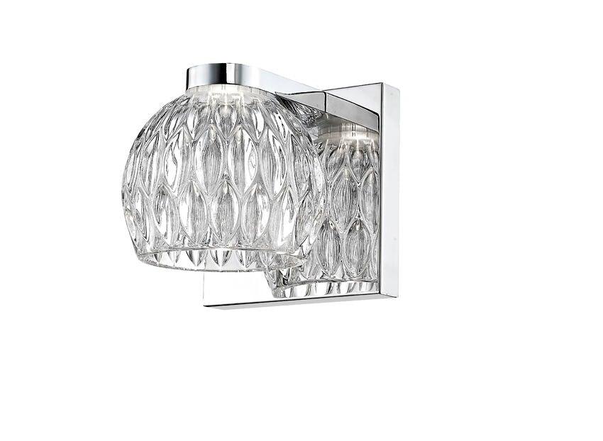 LED Chrome with Embellished Glass Shade Wall Sconce - LV LIGHTING