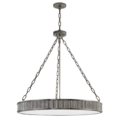 Steel Frame with Frosted Glass Shade Chandelier