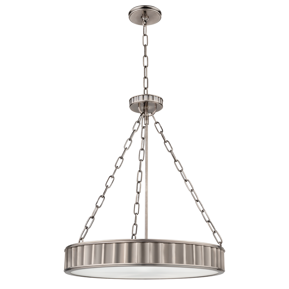 Steel Frame with Frosted Glass Shade Chandelier