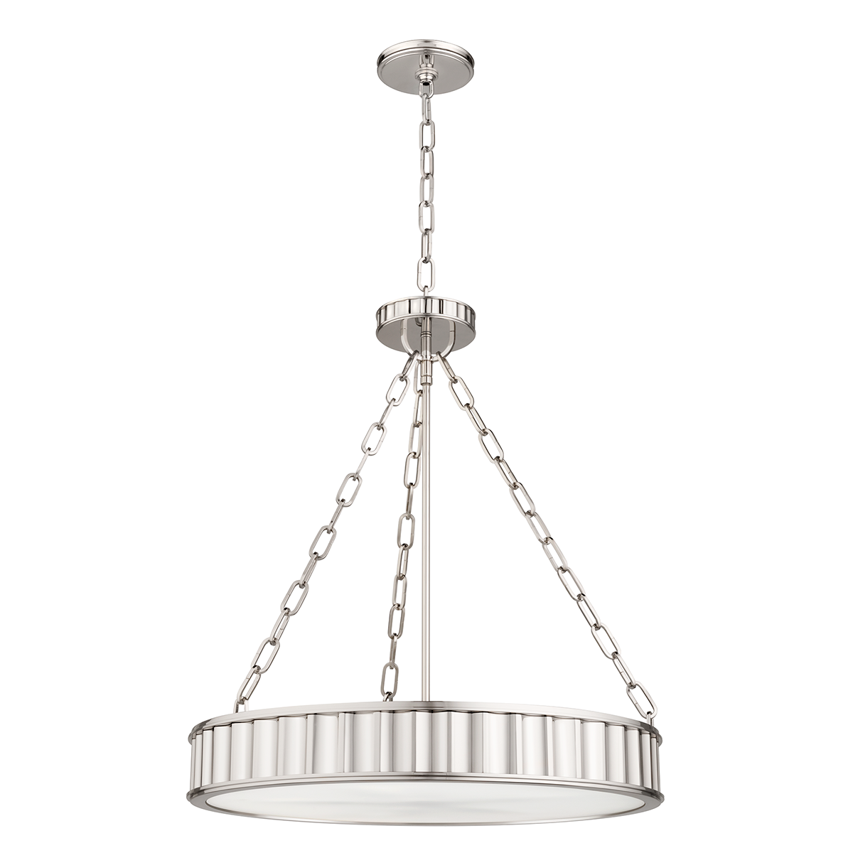 Steel Frame with Frosted Glass Shade Chandelier