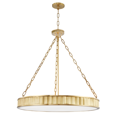 Steel Frame with Frosted Glass Shade Chandelier