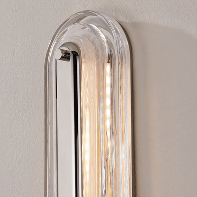 LED Steel Frame with Clear Cast Blonchino Glass Diffuser Vanity Light