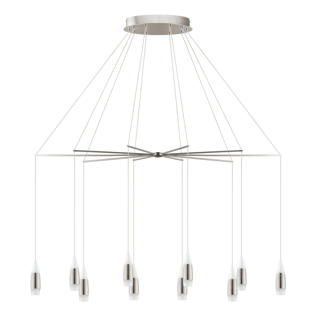 LED Statin Nickel 10 Light Chandelier - LV LIGHTING