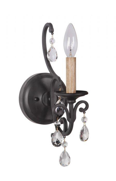 Matte Black Curve Arms with Clear Crystal Drop and Strand Wall Sconce - LV LIGHTING
