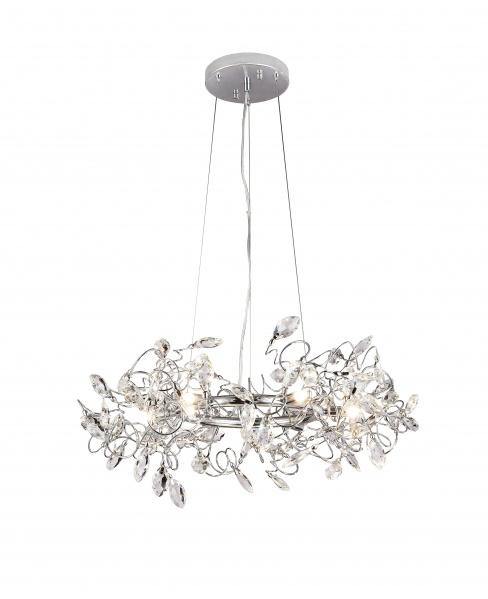Chrome Branches Frame with Clear Crystal Chandelier - LV LIGHTING