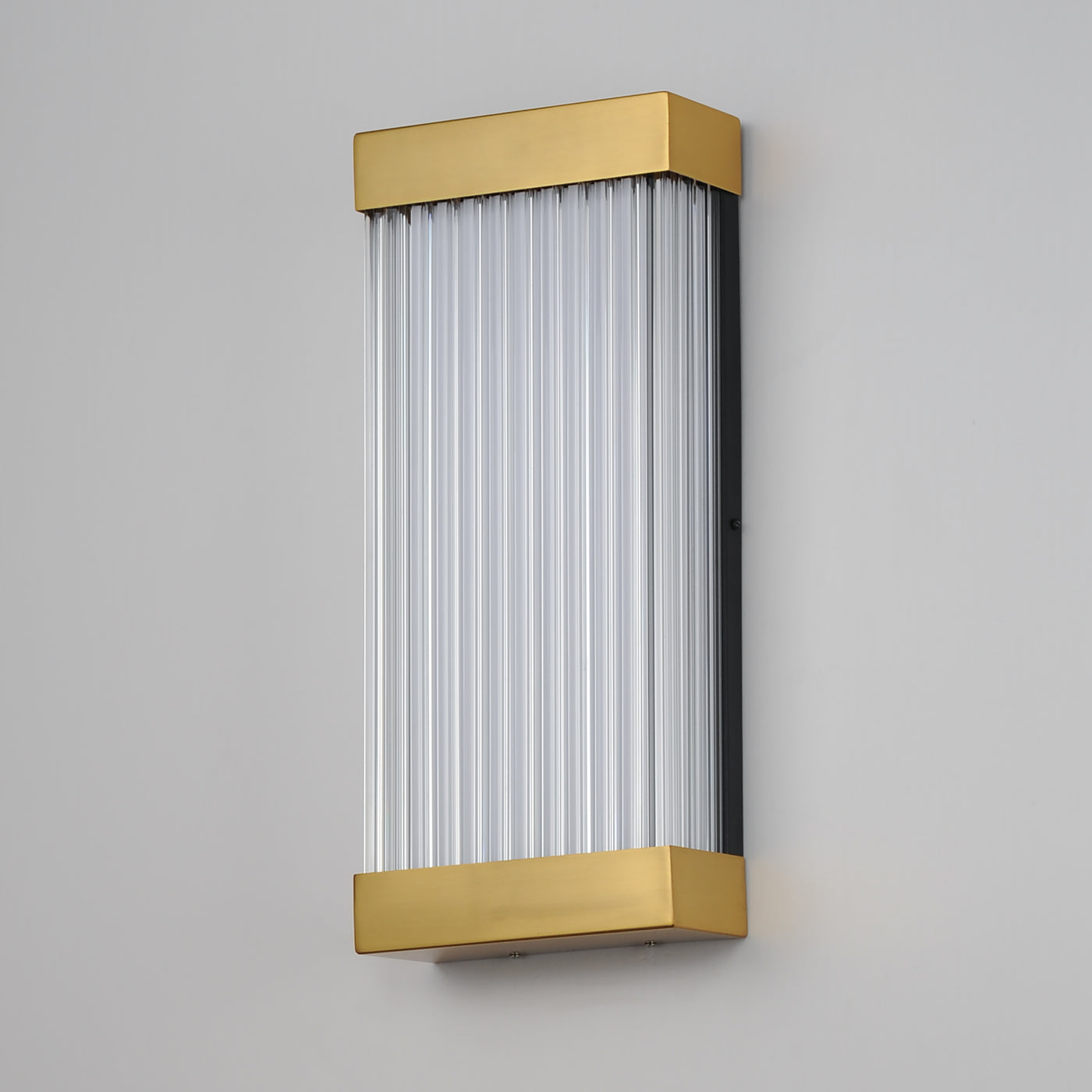 LED Aluminum Frame with Faceted Glass Column Shade Outdoor Wall Sconce