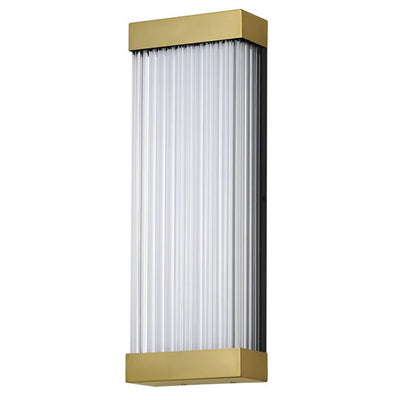 LED Aluminum Frame with Faceted Glass Column Shade Outdoor Wall Sconce