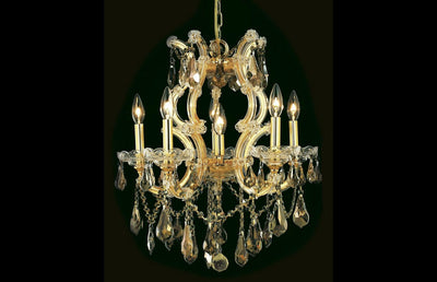 Steel with Clear Crystal and Strand Chandelier - LV LIGHTING