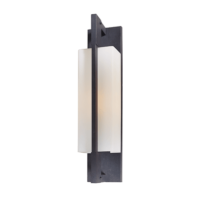 Forged Iron with Matte Opal Glass Shade Outdoor Wall Sconce - LV LIGHTING
