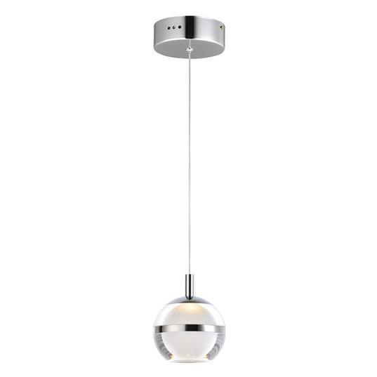 Chrome with Acrylic Single Light Pendant - LV LIGHTING