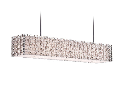Polished Nickel Chain Frame with Silk Shade Linear Pendant - LV LIGHTING