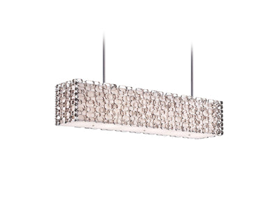 Polished Nickel Chain Frame with Silk Shade Linear Pendant - LV LIGHTING