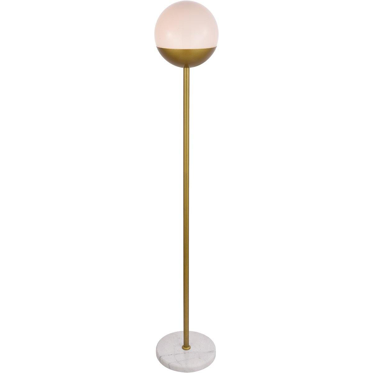 Brass with Frost Glass Floor Lamp - LV LIGHTING