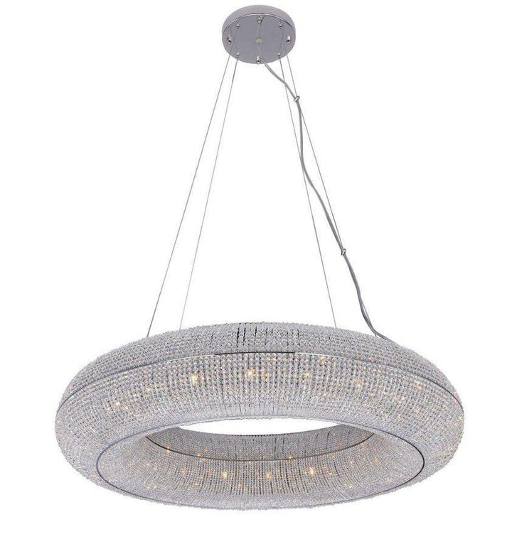 Chrome with Crystal O Ring Chandelier - LV LIGHTING