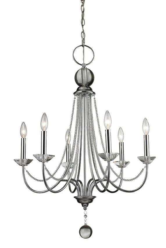 Chrome with Crystal Beads Chandelier - LV LIGHTING