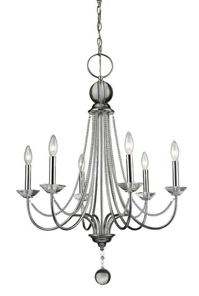 Chrome with Crystal Beads Chandelier - LV LIGHTING