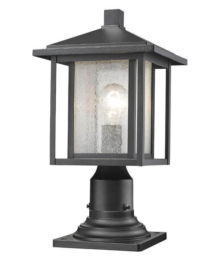 Aluminum with Dual Frames and Clear Seedy Glass Outdoor Pier Mount - LV LIGHTING