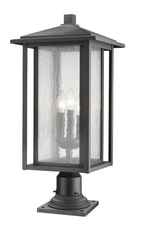 Aluminum with Dual Frames and Clear Seedy Glass Outdoor Pier Mount - LV LIGHTING