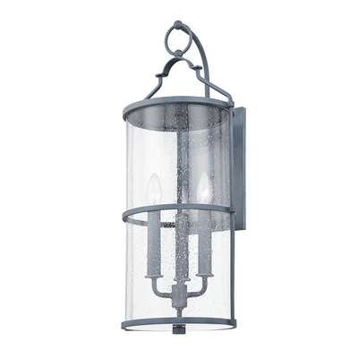 Steel with Clear Seedy Glass Shade Outdoor Wall Sconce - LV LIGHTING