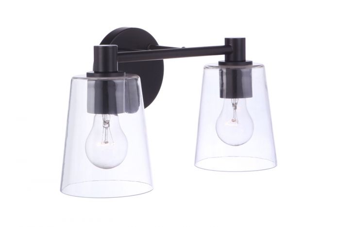 Steel Frame with Clear Glass Shade Vanity Light