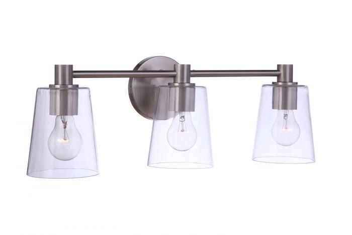 Steel Frame with Clear Glass Shade Vanity Light