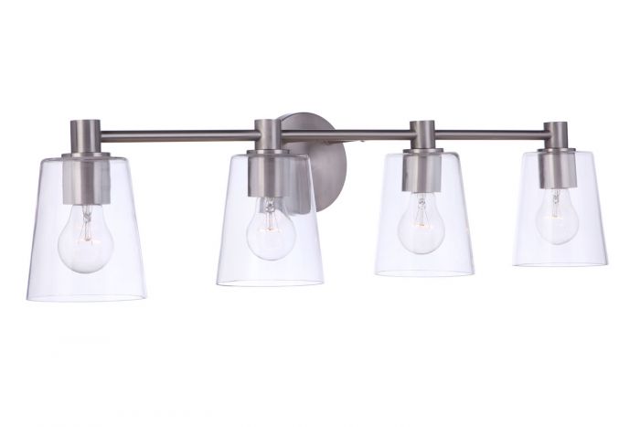 Steel Frame with Clear Glass Shade Vanity Light
