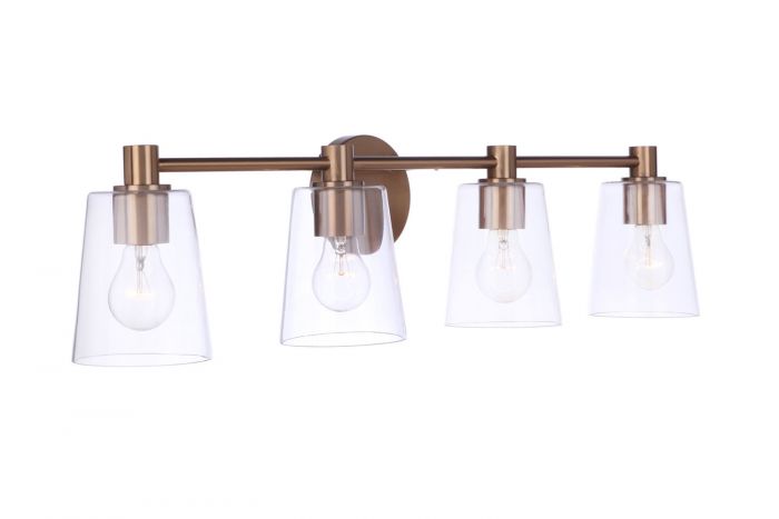 Steel Frame with Clear Glass Shade Vanity Light