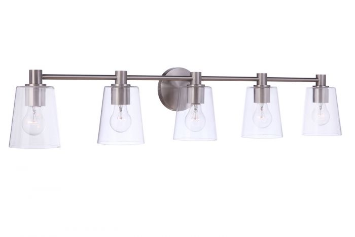 Steel Frame with Clear Glass Shade Vanity Light