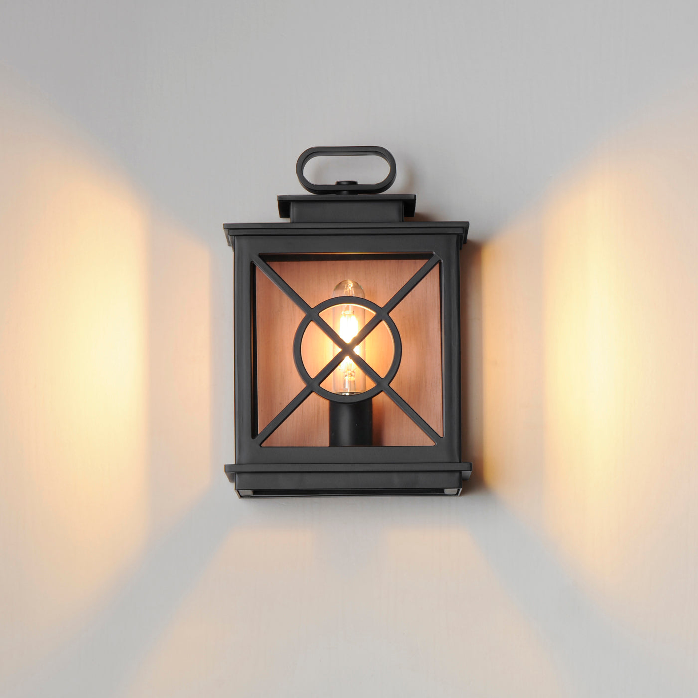 Black American Coach Lantern Style Outdoor Wall Sconce